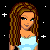 A 3x3 contact sheet of a pixel art animated buddy icon featuring a cartoon woman with long brown hair, light blue crop top, and gray jeans against a starry background, with multiple text panels displaying "OH BABY OK" in cyan on purple/blue gradients.