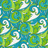A static image with a green background divided into four quadrants, each containing pixelated text and one quadrant featuring a blue-green floral pattern.