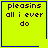 Four yellow square with blue borders display pixelated text 'pleasins all i ever do' and contain a blue heart or blue star symbol in the bottom-right corner of the right