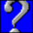 Blue square with silver question mark icon, light purple background text reading 'Question of the Day' and '1100 Points', gray on right