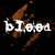 Pixelated static icon with white text over brown abstract shapes on black background