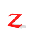 Red 3D letter Zs in various orientations with gray shadows on white background, some showing motion blur or partial rotation.