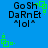 Blue background with black text reading "Go Sh DaRnEt" and "lol" surrounded by green square animations.