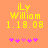 Yellow pixelated text 'iLY William 1.18.08' on orange background with five pink asterisks below, two versions differ in asterisk arrangement.