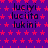 Purple background with repeating pink stars, overlaid text in three : luciyi, luciita, lukini
