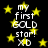 Black background with yellow stars and white text reading 'my first GOLD star! XD' repeated in a pattern
