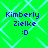 Green background with light blue diamond pattern, four identical text blocks with purple text 'Kimberly Zielke' and ':D' below.