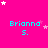 A bright pink background with repeated cyan text 'Brianna S.' and scattered white and pink stars in a