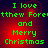 Green pixelated text on a red-to-black gradient background reads "I love tthew Foretthew and Merry Christmas" in four identical
