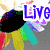 Four distinct flower images with overlaid text reading Live, Love, Laugh, Lizzie in blue lettering on a