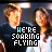 identical cartoon-style figures in dark blue shirts and white undershirts, each with text 'HE'S SOARING FLYING' below them