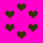 A static image of dark green heart shapes scattered across a bright pink background with no visible text or animation.