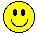 Two yellow pixelated smiley faces with black outlines, one with a simple curved mouth and the other with a red open mouth showing teeth.