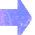 Blue arrow-shaped icons with purple speckled texture arranged in a , transitioning from full-sized to smaller fragments