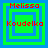 Four identical pixelated squares with green and blue borders, each containing red text reading "Melissa" at the top and "Koudelka" below.