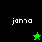 Pixelated 'jonna' text appears on black and green backgrounds with a green star and black star icon changing positions.