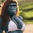 Pixelated image of a blue-skinned figure with long brown hair wearing a white bikini top, standing outdoors next to pink text reading "OMG look at (put name) w/o makeup".