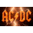 A 48x48 pixel animated contact sheet showing two frames of an AC/DC-themed buddy icon with fiery background and green text watermark.