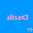 Pixelated pink text 'alisa' with a heart symbol on blue background, repeated in pattern with white hearts between