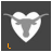 Animated contact sheet of a heart-shaped longhorn mascot icon with changing text labels across frames on dark gray background.