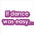 A four- image with text and visuals: purple text "If dance was easy..." top-left, black-and-white shoes top-right, bold black text "They'd call it..." bottom-left, brown football on grass bottom-right