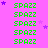 Green 'SPAZZ' text repeated in a on a pink background with scattered purple stars