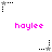 Pixelated icon with pink text 'hoylee' and black-and-gray star-shaped elements in a
