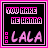 A 5x5 contact sheet of animated frames showing a pixel art animation with pink and black text on a transparent background, displaying variations of the phrase "YOU MAKE ME WANNA LALA" and "IN THE KITCHEN ON THE FLOOR" across sampled frames.