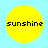 Four identical yellow circular icons with black text 'sunshine' on a light blue background, arranged in a