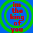 Four identical circular icons with green concentric rings on blue background, each containing red text "im the king of you" arranged vertically.