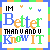 Static pixel art icon with multicolored text and small heart symbols on a white background, framed by a rainbow border.