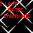 Red pixelated text 'I LOVE KATIE MYKRANTZ' repeated four times on a black background with white geometric lines.