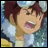 A 48x48 pixel buddy icon featuring a Digimon character on the left and text elements on the right, displayed as part of an animated contact sheet with two visible frames.