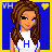 A 4x3 contact sheet of pixel art frames showing a cheerleader character in various poses and text elements on blue backgrounds with yellow borders.