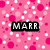 Pink background with white and pink polka dots, black text boxes displaying 'MARR', 'JORDD', 'BECKS' on top and 'ARE THE', 'WINSOME', 'THREESOME' on bottom