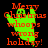 Green ghost figure with raised arms overlaid on orange text reading "Merry Christmas whoops wrong holiday!" against black background.