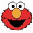 Pixelated cartoon faces of Elmo and Cookie Monster on a split background with text reading 'i<33 big bird' in blue letters.