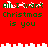 Red background with green pixelated text reading 'all I want Christmas is you' and white jagged borders at top and bottom.
