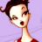 A pixelated cartoon-style image split into two sections: a stylized female character on the left and green text on a dark background on the right.