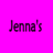 six colored with text and a central photo: pink 'Jenna's', blue 'Bringing', red 'Sexy', green 'Back', white background, gray