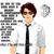 Pixelated figure in white shirt and black tie with brown hair, sunglasses, neutral expression; background includes text blocks and a shield symbol.