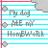repeated 'My dog' and 'HE is Humpback!' text icons with gray paw prints, pink hearts, and red lines on lined paper background