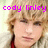 A four- shows a person with light brown hair and red clothing, each displaying different text overlays in pink pixelated font