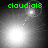 Four grayscale show a bright circular light source moving across a dark background with a smaller light above it, all labeled 'claudial3' in green text