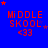 Blue background with red text 'MiDDLE SKOOL <33' and varying star positions across a of repeated elements