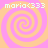 Four identical spiral patterns in pink and orange with 'maria<333' text at each corner, arranged in a on a solid background