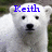 A polar bear with blue text above its head changes from 'Keith' to 'Is' then to 'Awesome'.