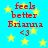 Blue background with yellow stars, red text 'feels better Brianna <3' in four identical arranged in a