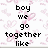 Pixelated text on a white background with pink heart patterns, displaying phrases about 'boy we go together like nacho cheese nuff' said and 'twisslers and'