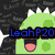 A four- of pixelated images with 'LeahP20' text overlays, featuring a green monster, a purple character, and two abstract color patterns